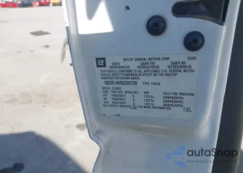 2005 Chevrolet Silverado 1500 Work Truck из США, поврежденный, VIN 1GCEC14X05Z262730